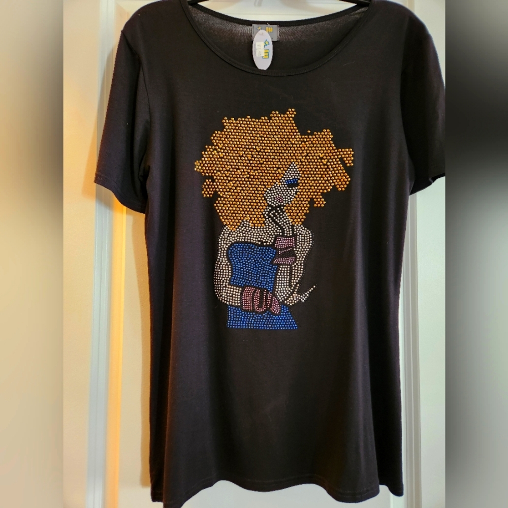 Embellished Black T shirt